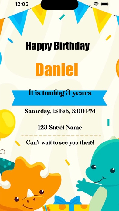 Birthday invitation maker . Screenshot