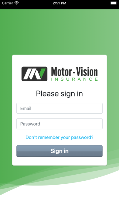 Motor Vision Insurance Screenshot