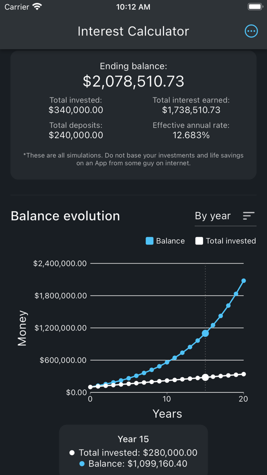 #7. Compound Interest Simulator (iOS) 由: Andre Leite Barbosa Costa