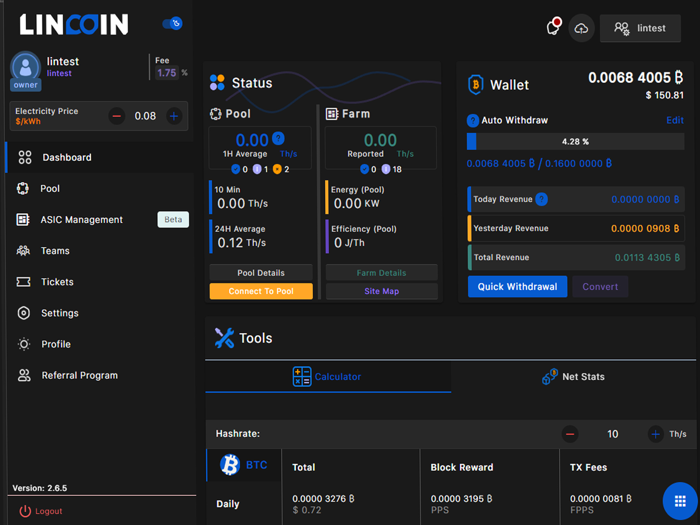 Lincoin Bitcoin Mining Tools