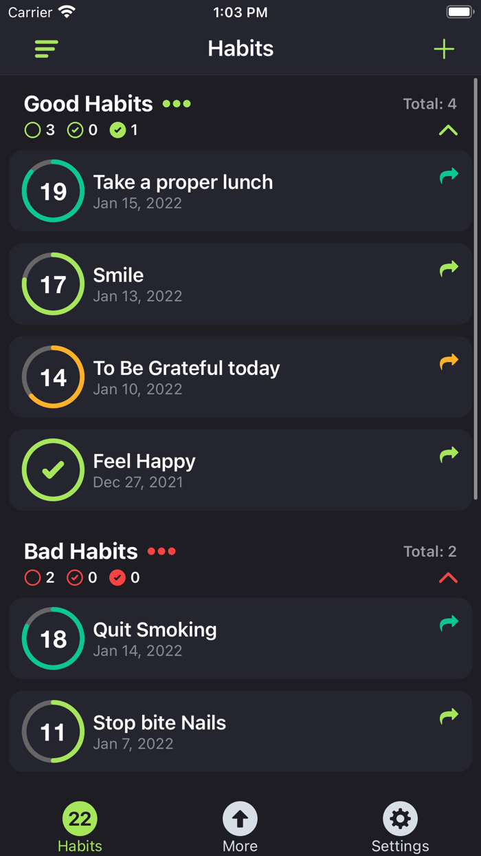 22 Days Habit Tracker