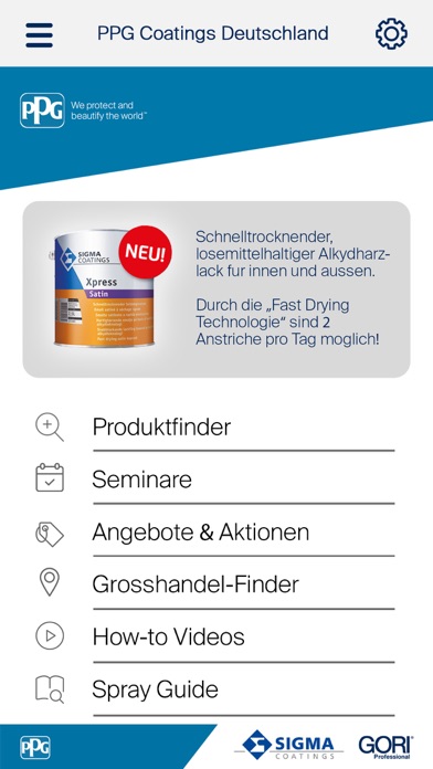 PPG Coatings Deutschland Screenshot