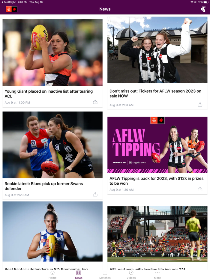 AFLW Official App