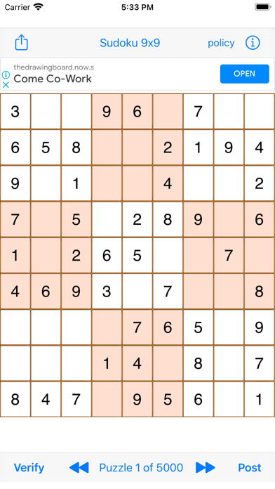 Sudoku 9x9 Gameのおすすめ画像1