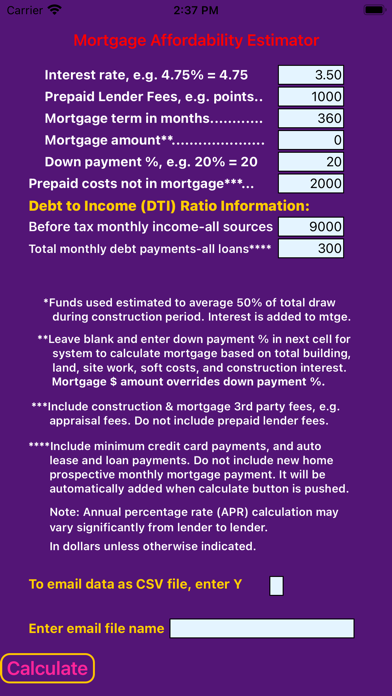 Mortgage Affordability Estim8r Screenshot