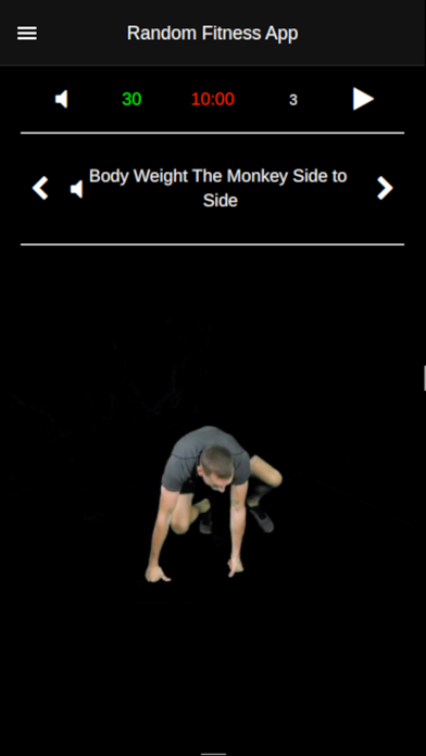 Random Fitness App Screenshot