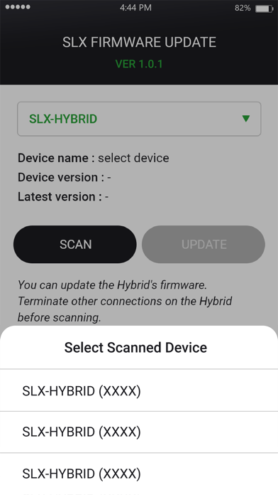 SLX Firmware Update Screenshot