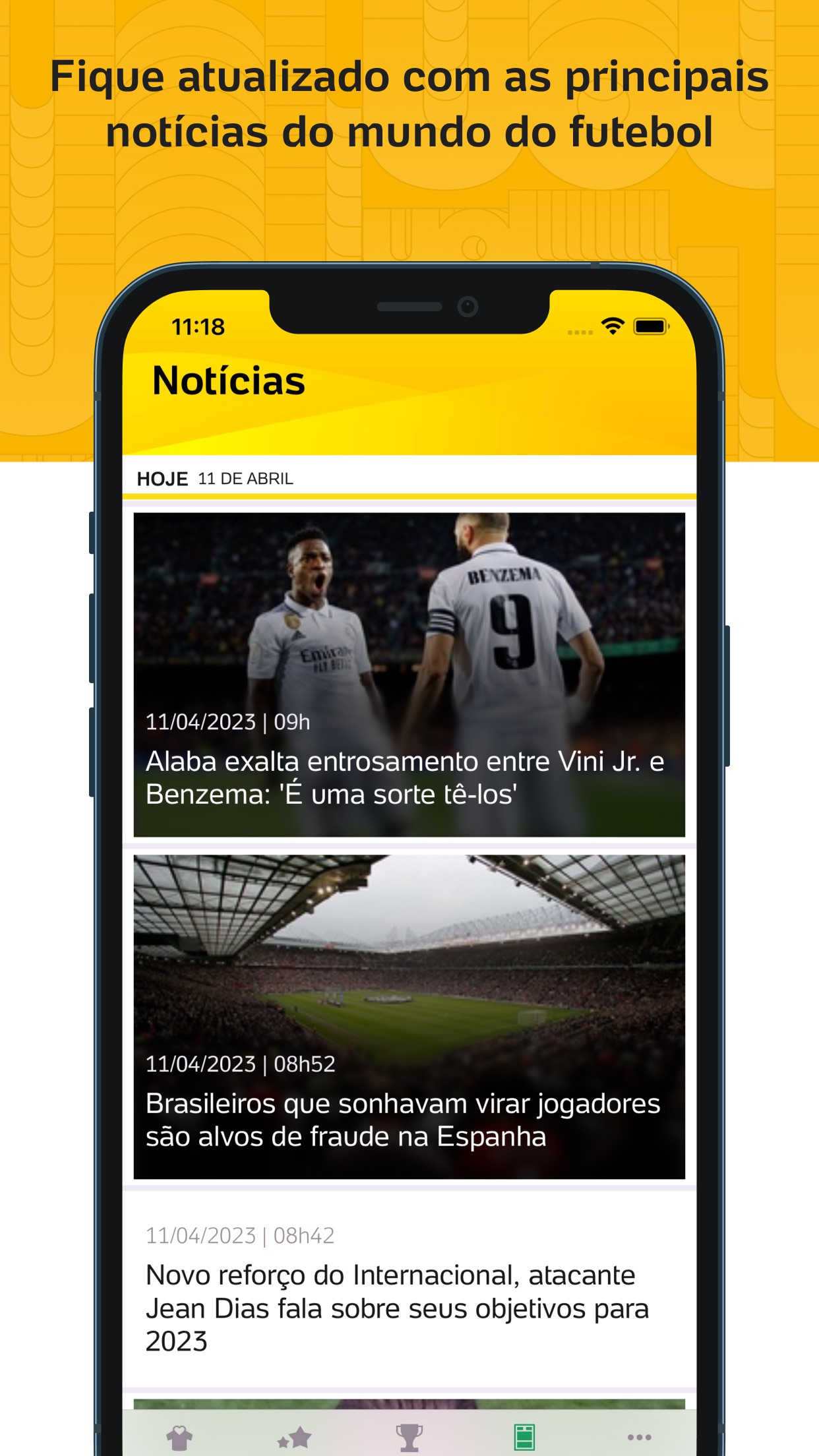 Screenshot do app Placar UOL - Futebol