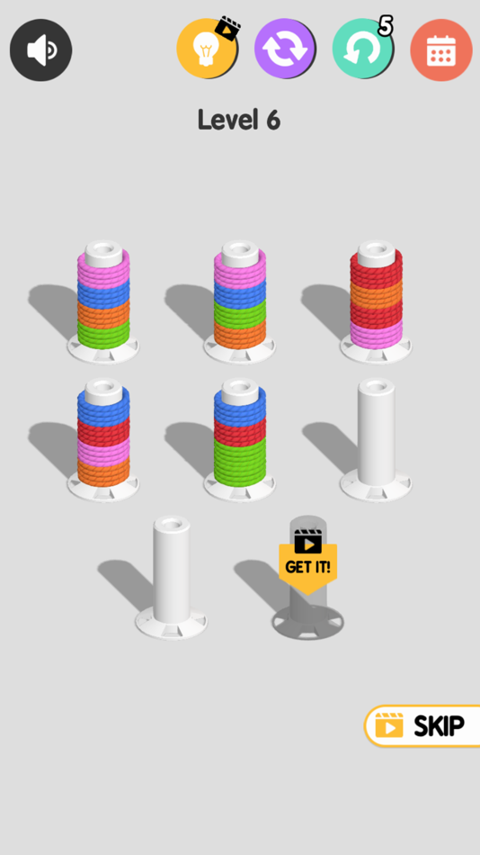 #6. Rope Color Sort (iOS) Podle: Kenen Gonen