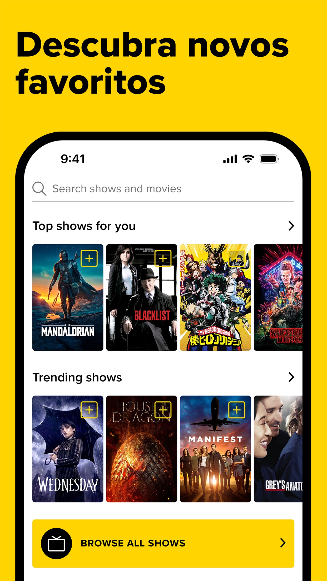 Screenshot do app TV Time: Seguir Séries e filme