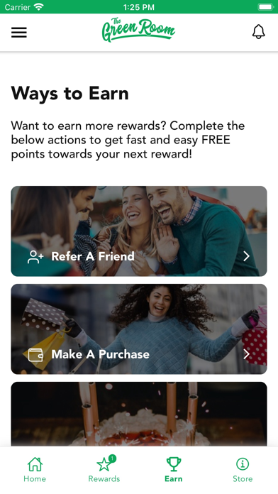 The Green Room Rewards Screenshot