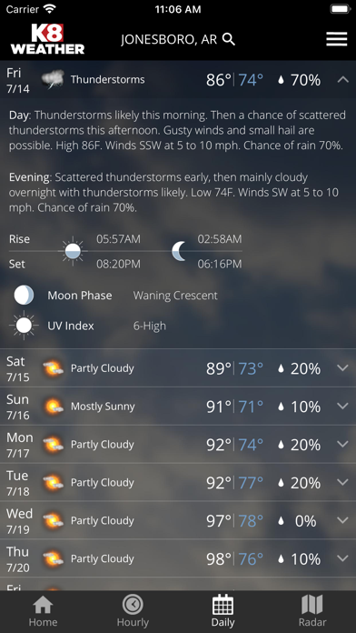 KAIT Region 8 Weather Screenshot