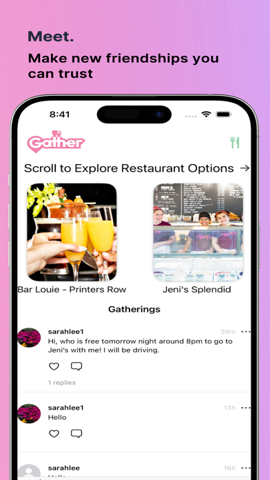 Gather: Connect. Meet. Eat. Screenshot