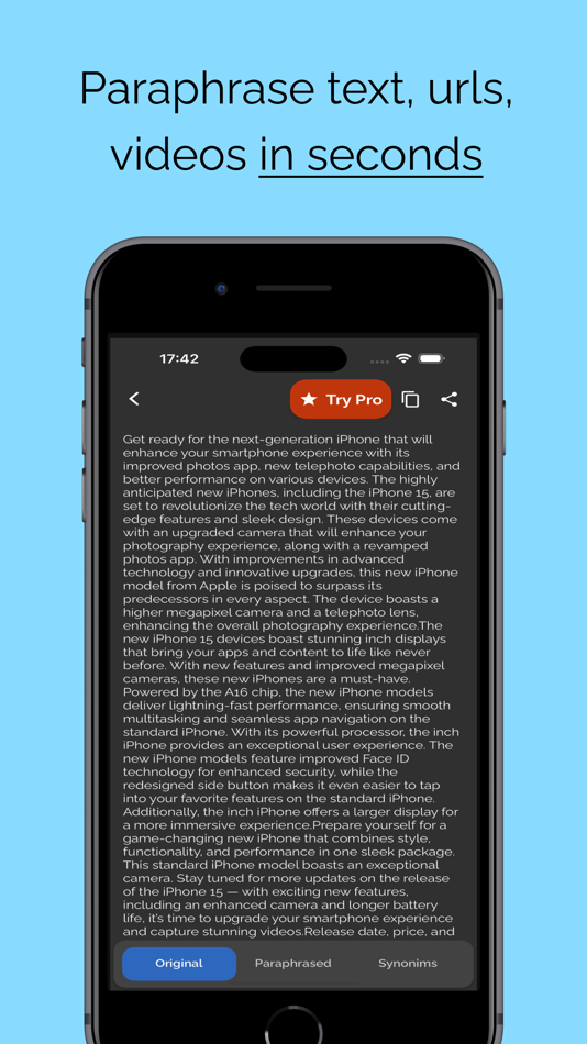 #1. Paraphrase Tool - Reword app (iOS) 由: Daniel Triay Pons