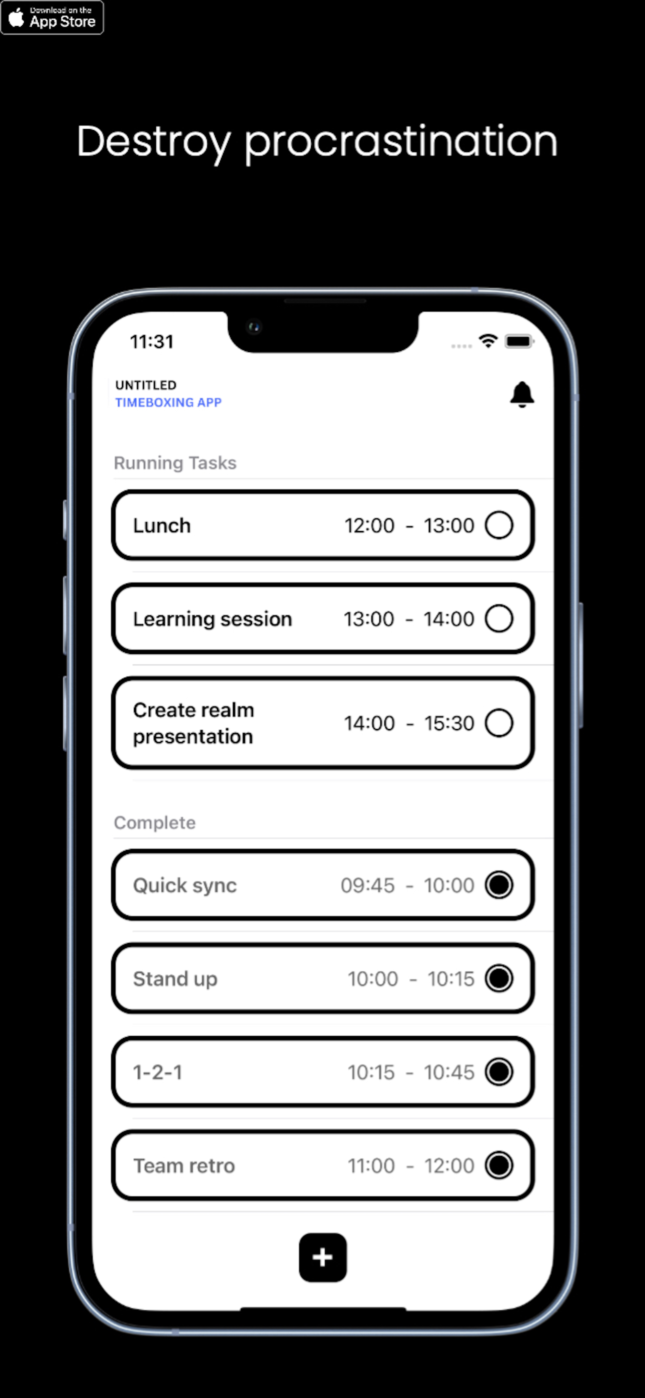Untitled Timeboxing App