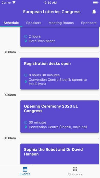 European Lotteries Events Screenshot