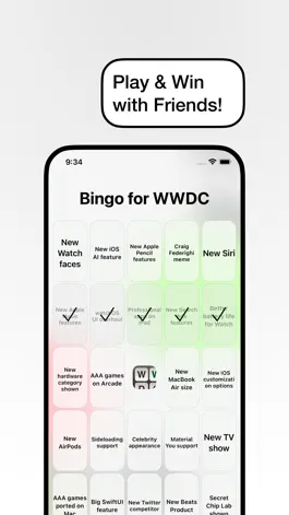 Game screenshot Bingo for WWDC apk