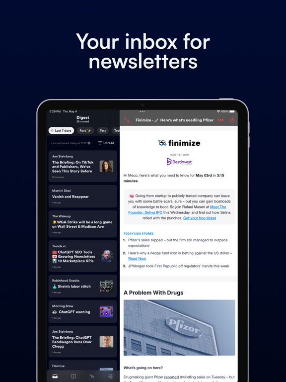 Screenshot #4 pour Newsletter Reader by Meco