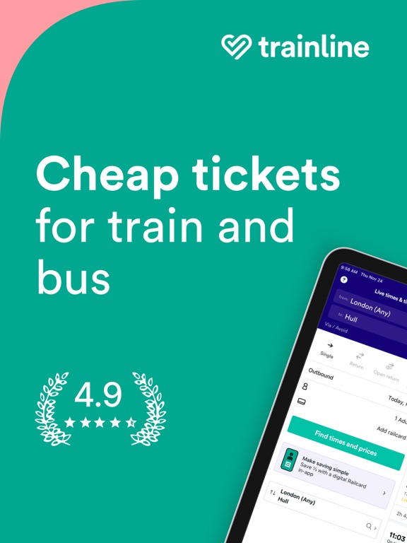 Trainline: Buy train ticketsのおすすめ画像1