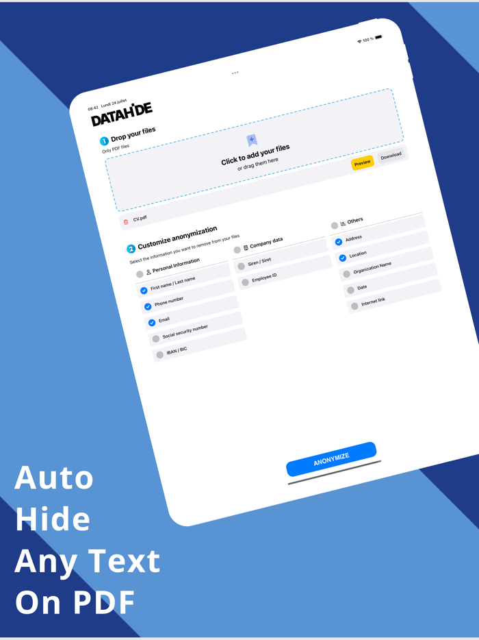 DataHide - PDF Anonymization