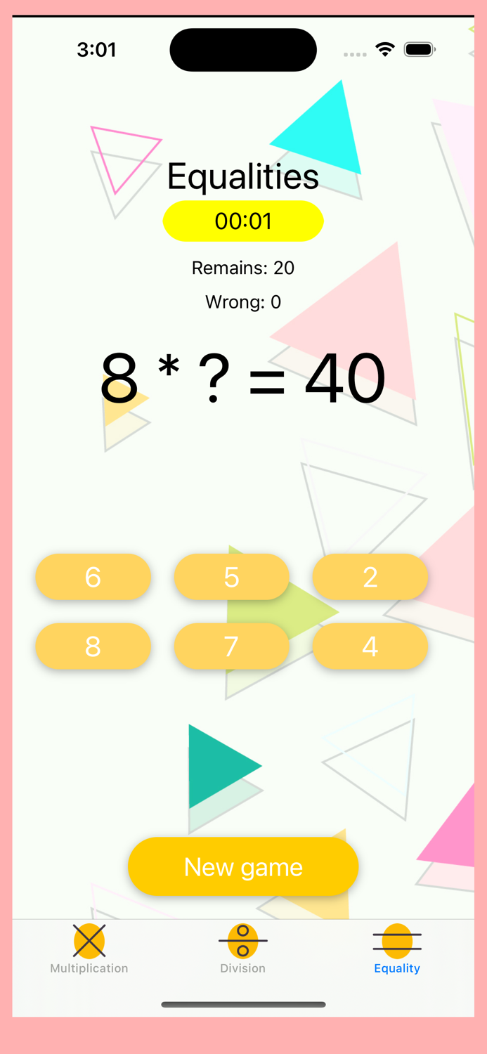 Multiplication table training