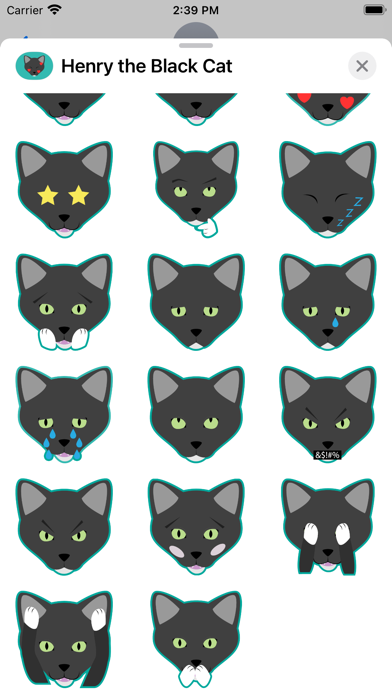 Screenshot #2 pour Henry the Black Cat Stickers