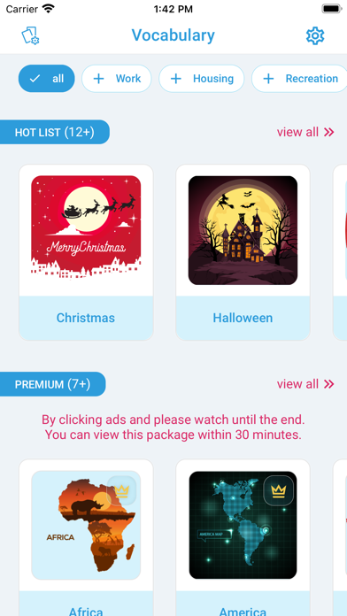 EFL Vocabularies Screenshot