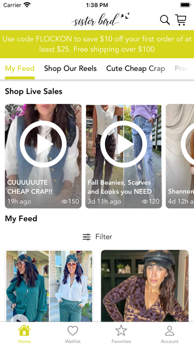 Sister Bird Boutique Screenshot