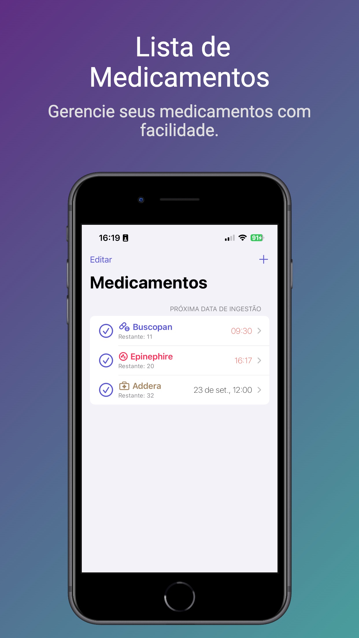 Screenshot do app MeuMedicamento