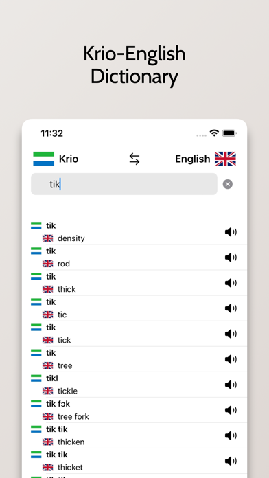 Krio-English Dictionary Screenshot