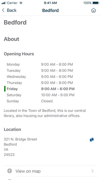 Bedford Public Library System Screenshot