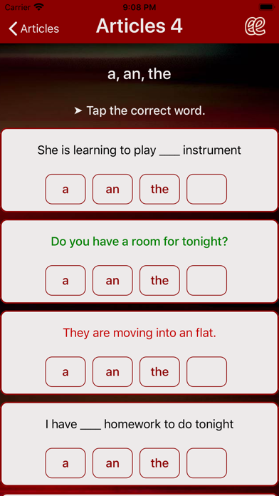 English Exercises 1 Screenshot