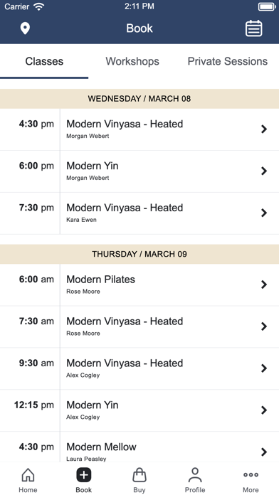Modern Movement Yoga & Pilates Screenshot
