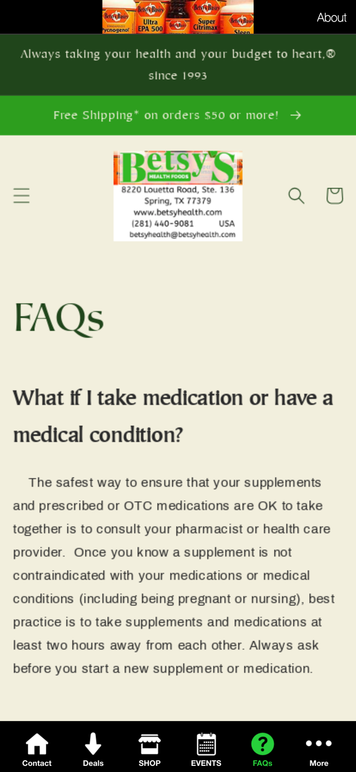 Betsys Health Foods Inc.