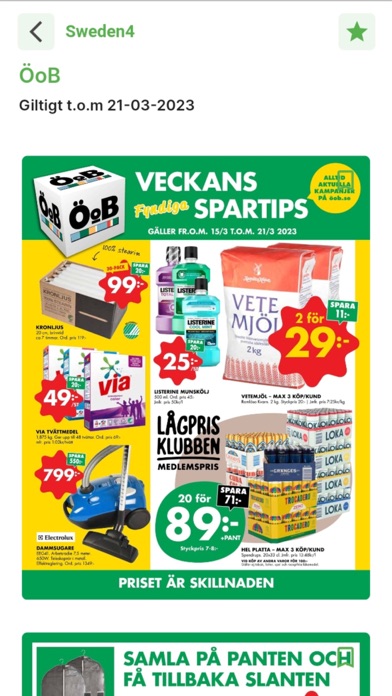 Sweden4 veckans erbjudanden Screenshot