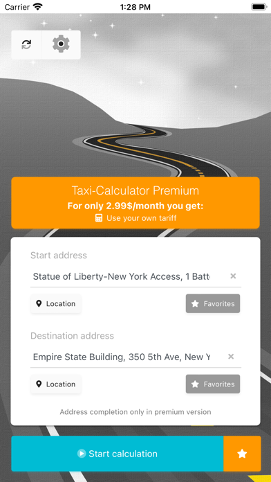 Taxi-Calculator Screenshot