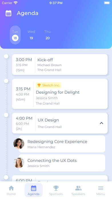 Confi Events Screenshot