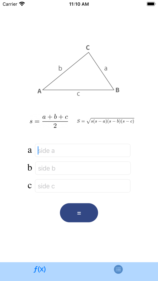 #1. Heron's Formula Calculator (iOS) 由: Ken Sawai