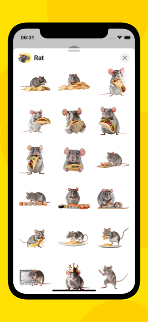 ‎Rat Stickers: Pizza, Burger... Screenshot