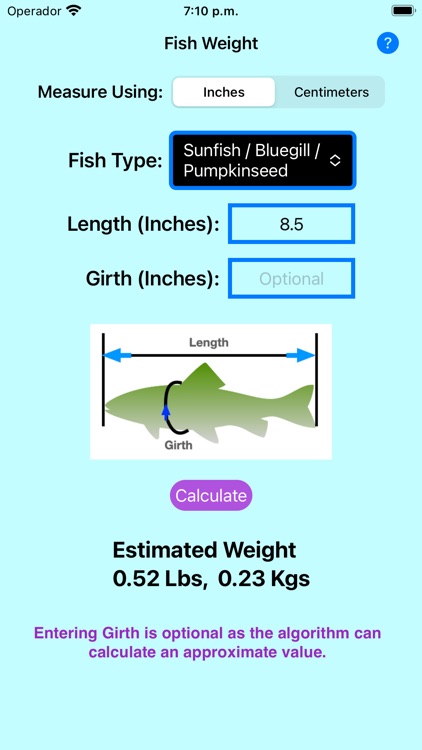 Fish Weight Estimate