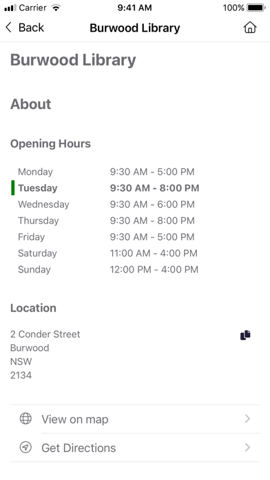 Burwood Library Screenshot