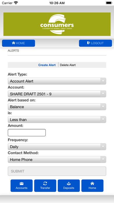 Consumers Cooperative FCU Screenshot