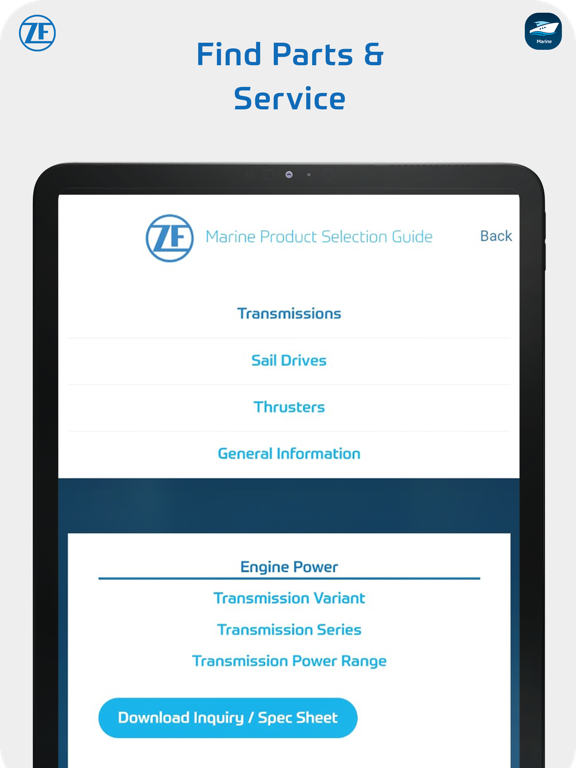 ZF Marine App iPad screenshot 4 - Business app