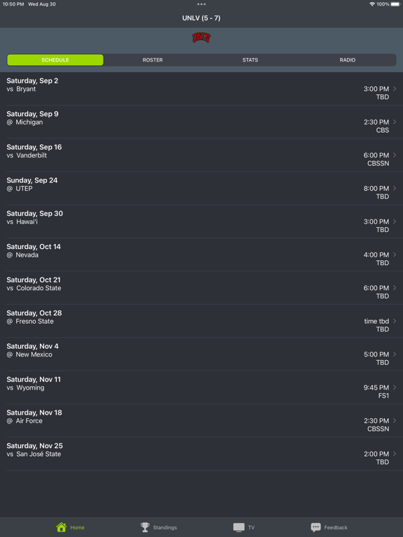 Screenshot #4 pour UNLV Football Schedules