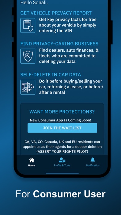 Privacy4Cars: delete car data Screenshot