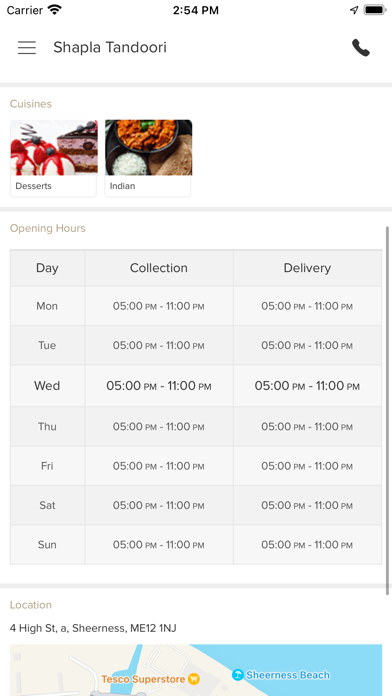 Shapla Tandoori. Screenshot
