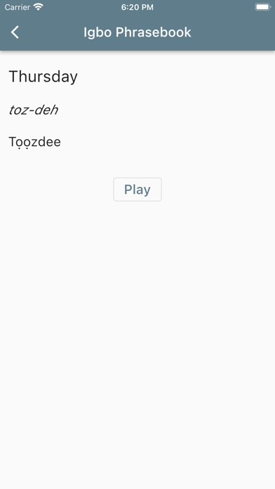 Igbo Phrasebook Screenshot