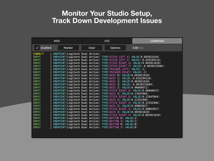 Protokol - MIDI-OSC Monitor
