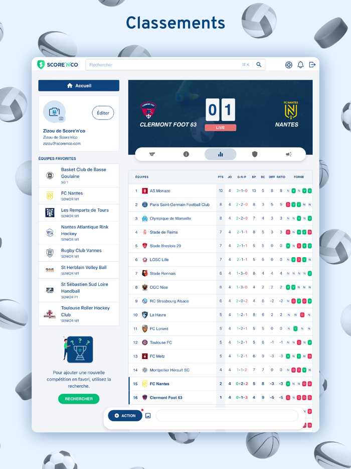 Scorenco - Sport en direct