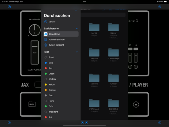 JAX MIDI ModulePlayer iPad app afbeelding 5